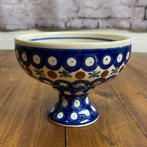 Boleslawiec Polish Pottery Nature Mosquito 4" Footed Bowl Dessert Compote